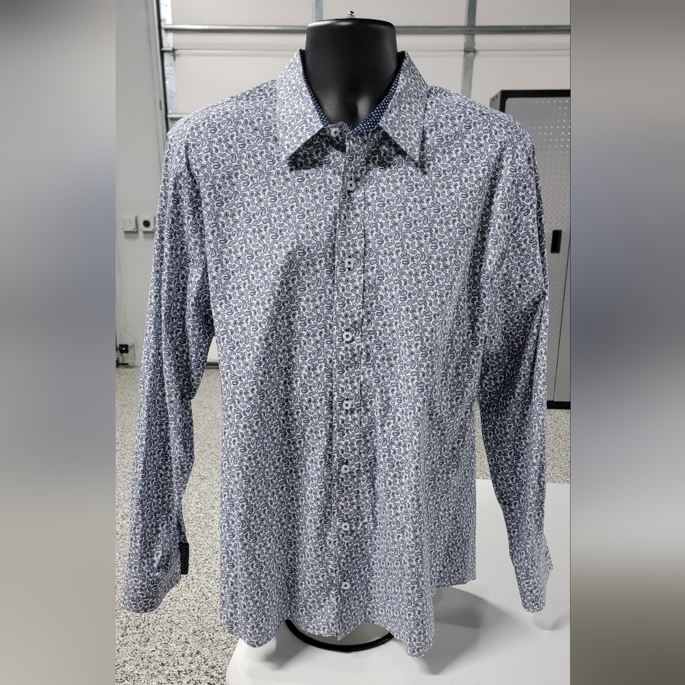 NICK GRAHAM Everywhere Stretch Modern Fit Button Shirt Blue Men’s XL